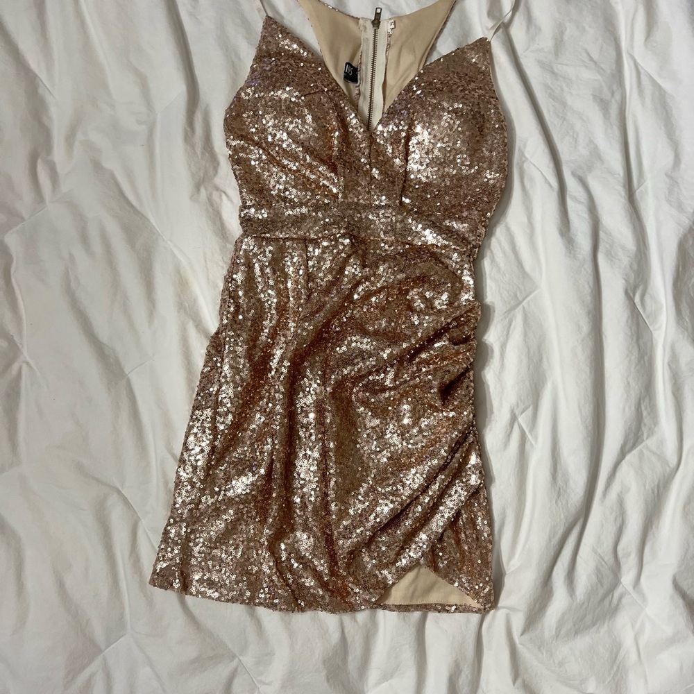 Rose Gold Sequin Party Dress - Picture 7 of 9